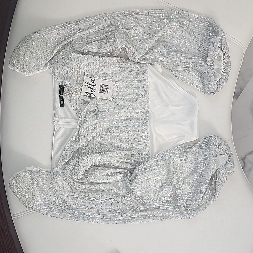 Silver Sequin Set